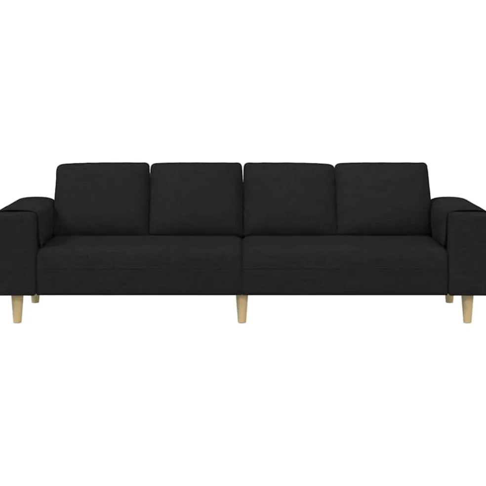 vidaXL Woonkamer Bank Zwart 250 x 77 x 76 cm Polyester