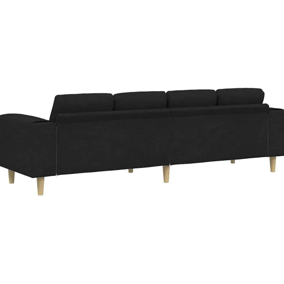 vidaXL Woonkamer Bank Zwart 250 x 77 x 76 cm Polyester