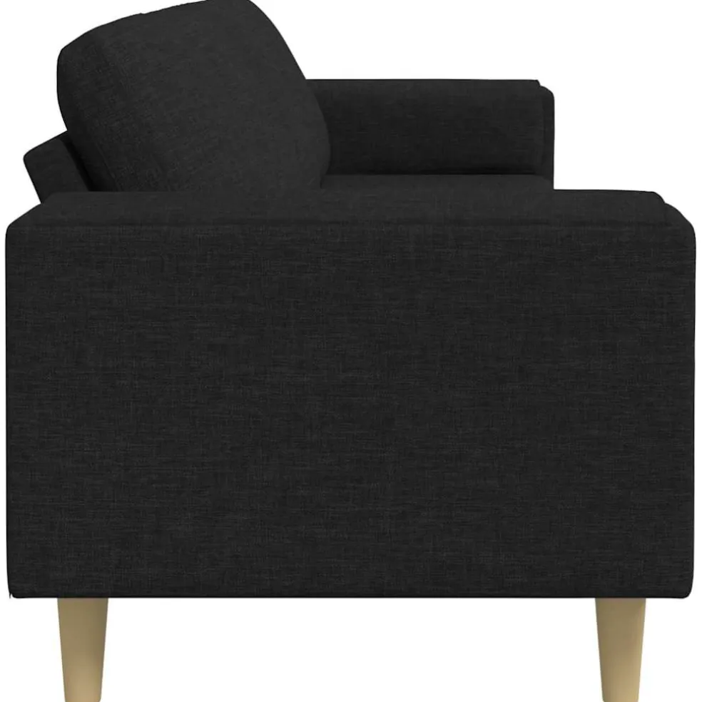 vidaXL Woonkamer Bank Zwart 250 x 77 x 76 cm Polyester