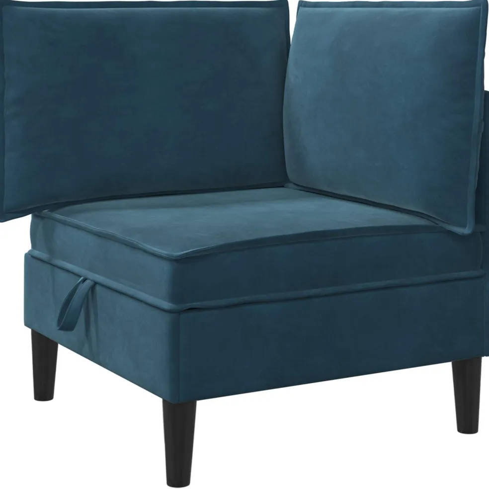 vidaXL Woonkamer Meubelset 4 st Blauw Fluweel