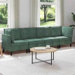 vidaXL Woonkamer Meubelset 4 st Wijnrood Fluweel