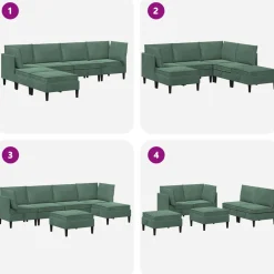 vidaXL Woonkamer Meubelset 6 st Zeegroen Fluweel