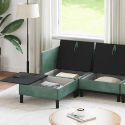 vidaXL Woonkamer Meubelset 6 st Zeegroen Fluweel