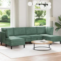 vidaXL Woonkamer Meubelset 6 st Zeegroen Fluweel