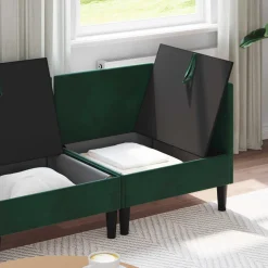 vidaXL Woonkamer Meubelset 4 st Donkergroen Fluweel