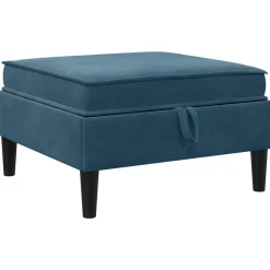 vidaXL Woonkamer Meubelset 5 st Blauw Fluweel