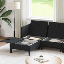 vidaXL Woonkamer Meubelset 6 st Zwart Fluweel