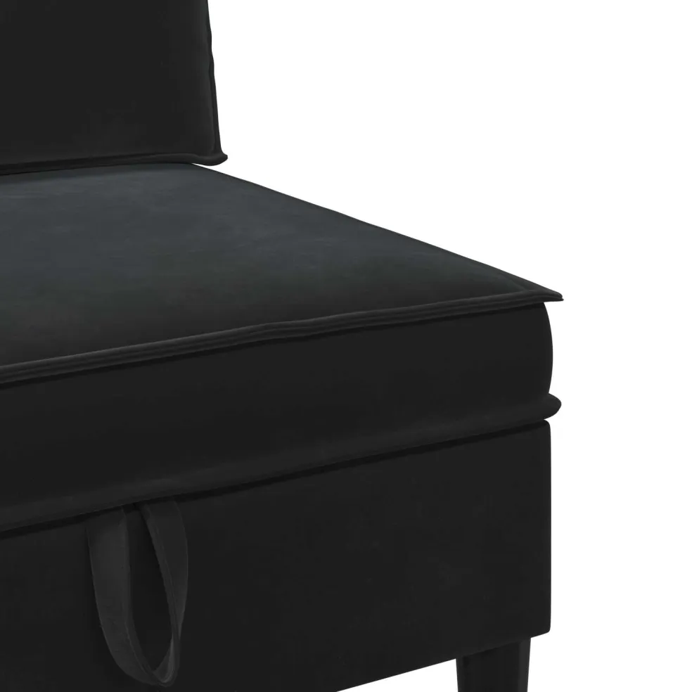 vidaXL Woonkamer Meubelset 4 st Zwart Fluweel