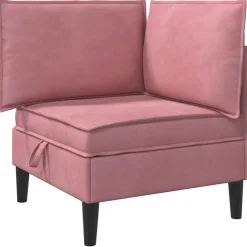 vidaXL Woonkamer Meubelset 5 st Roze Fluweel