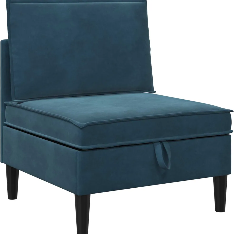 vidaXL Woonkamer Meubelset 3 st Blauw Fluweel
