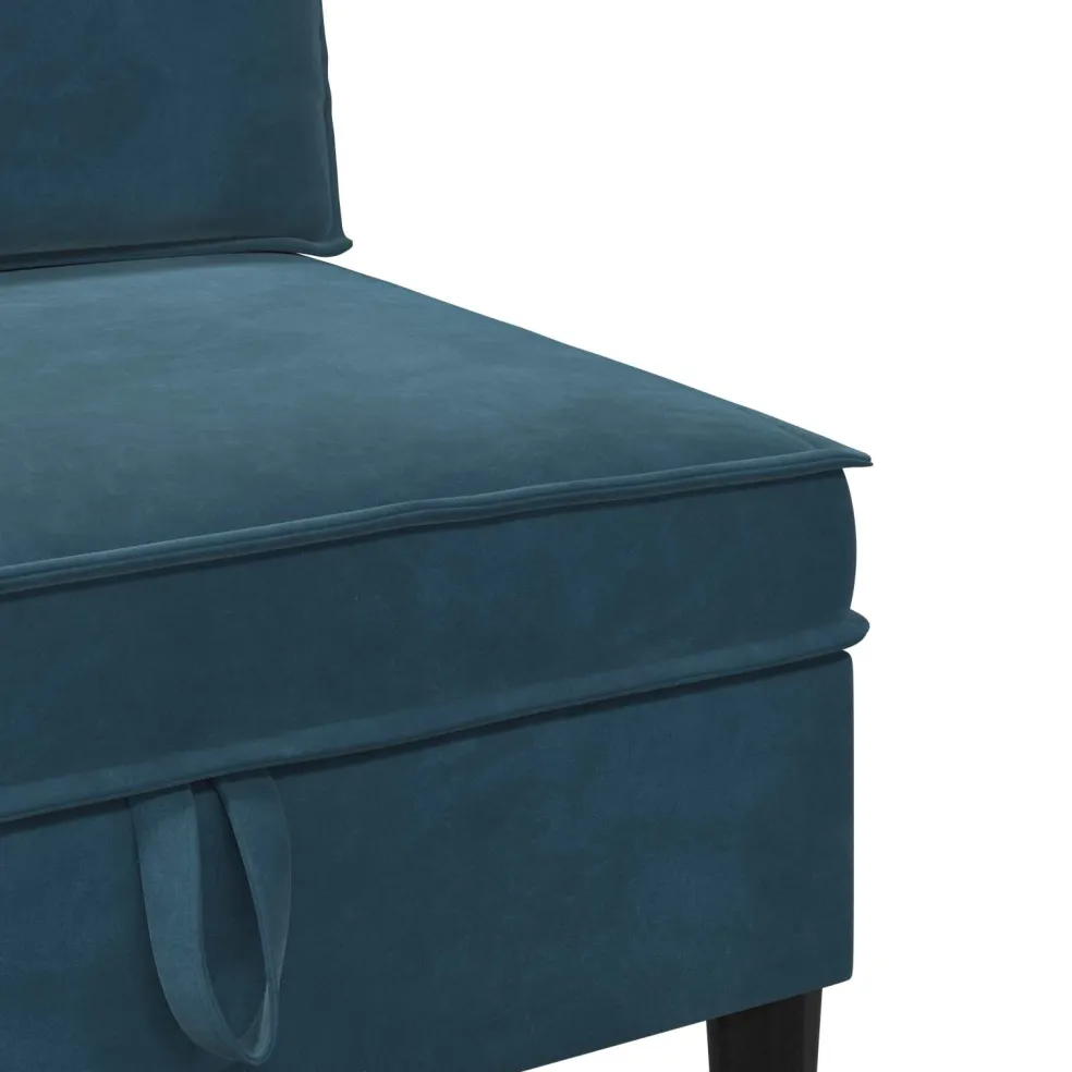 vidaXL Woonkamer Meubelset 3 st Blauw Fluweel