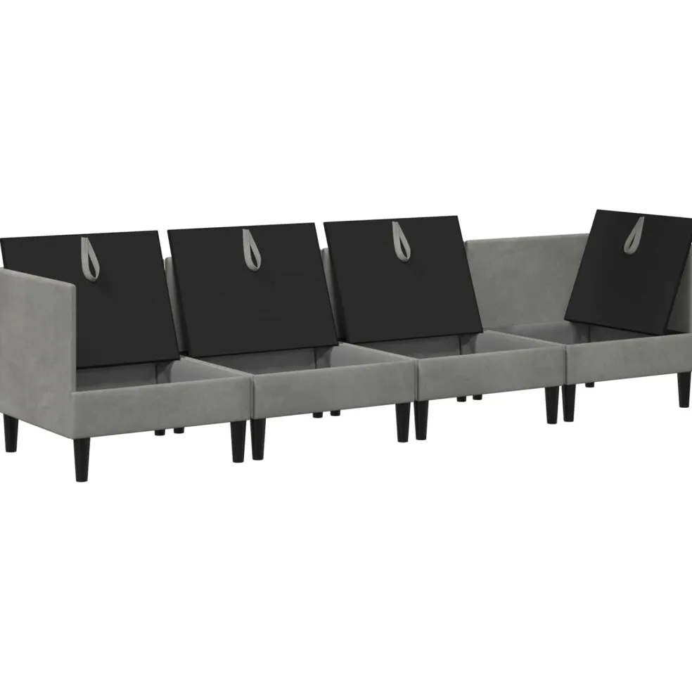 vidaXL Woonkamer Meubelset 6 st Roze Fluweel