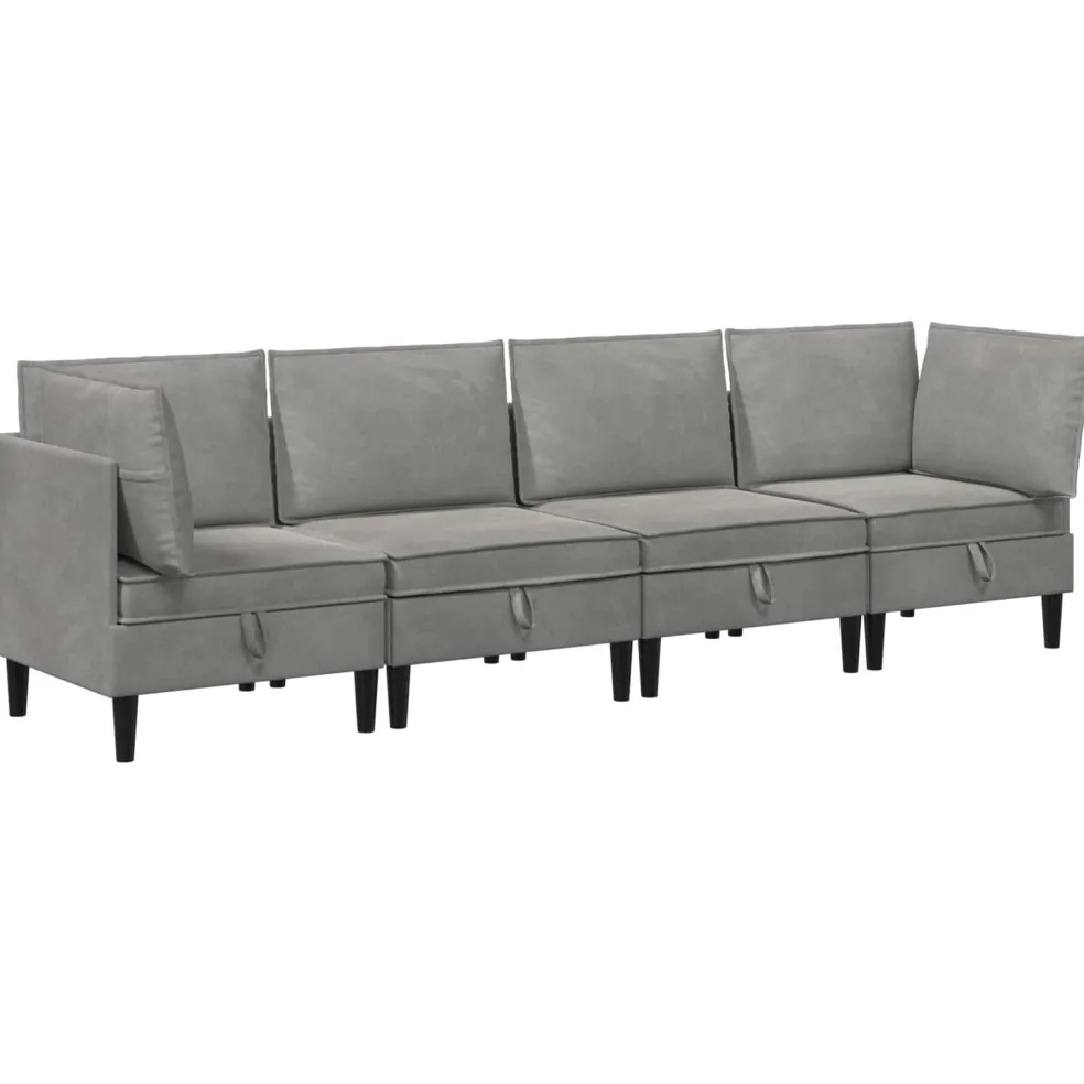 vidaXL Woonkamer Meubelset 6 st Roze Fluweel