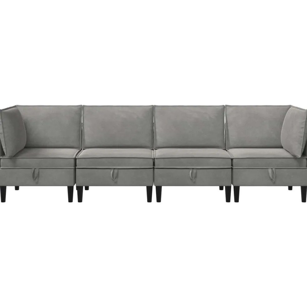 vidaXL Woonkamer Meubelset 6 st Roze Fluweel