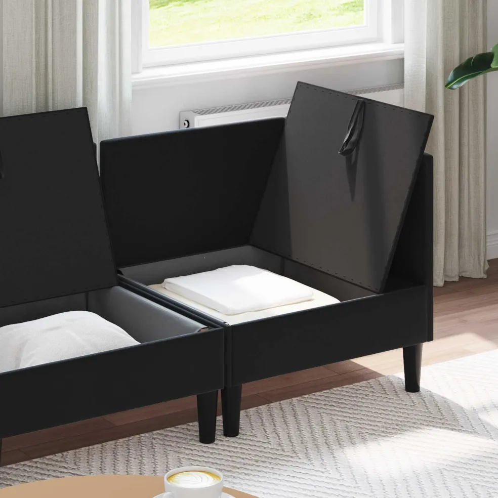 vidaXL Woonkamer Meubelset 4 st Zwart Fluweel