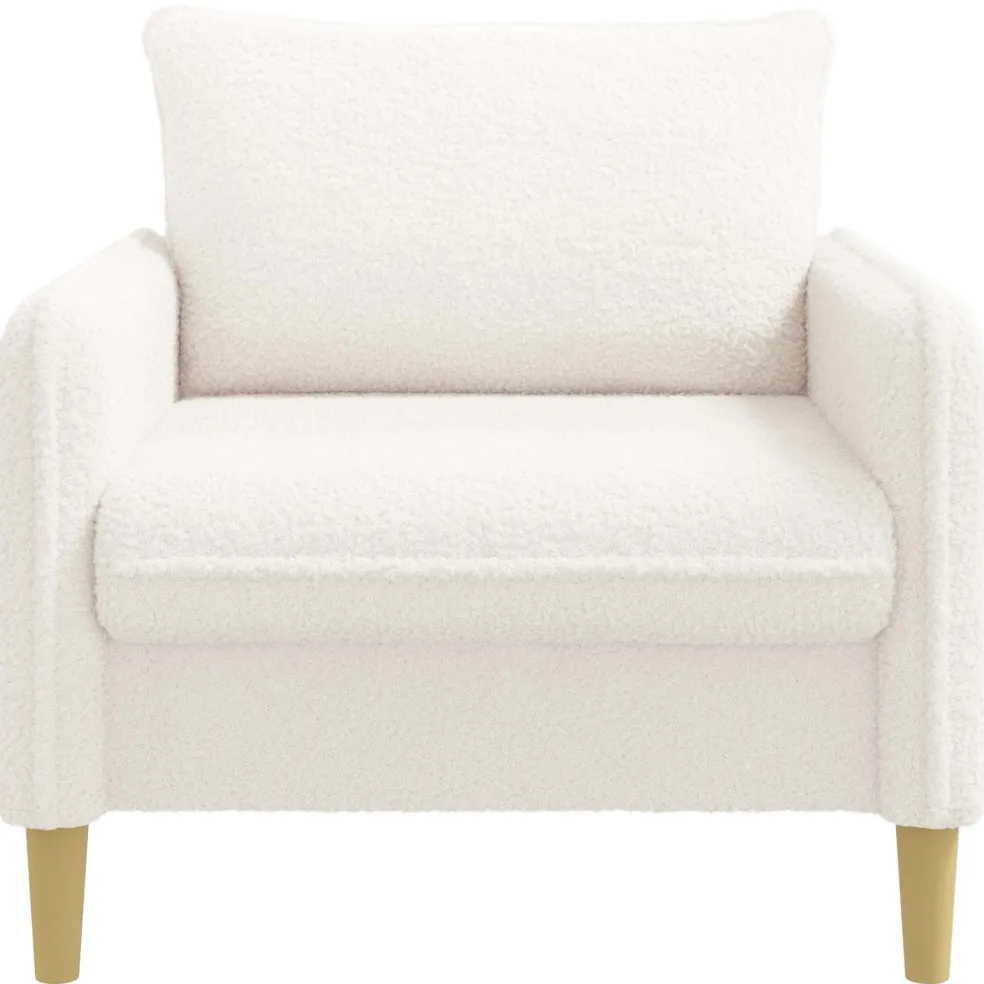vidaXL XL fauteuil Wit Bouclé