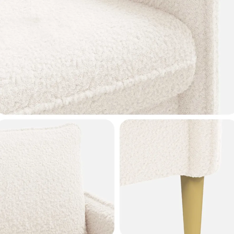 vidaXL XL fauteuil Wit Bouclé