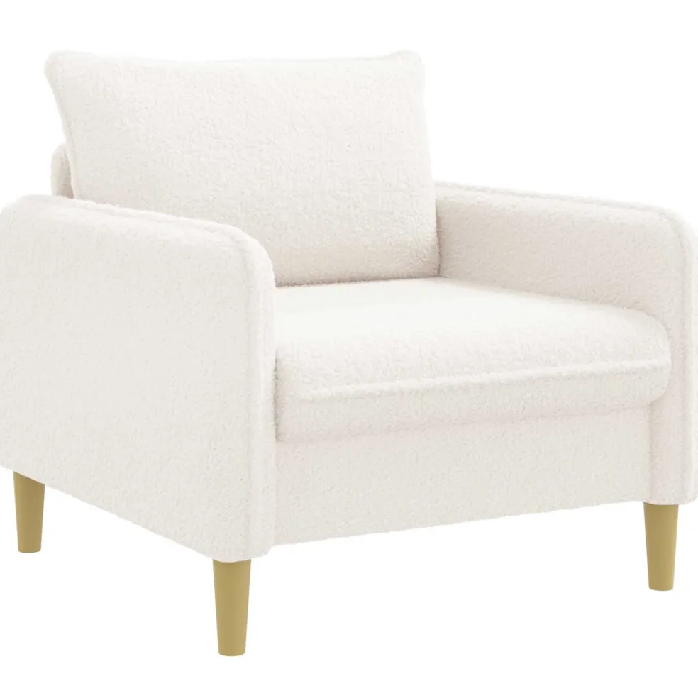vidaXL XL fauteuil Wit Bouclé