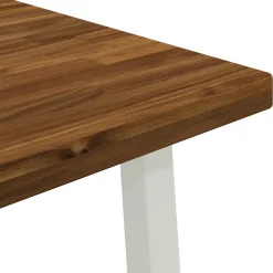 vidaXL 60 x 55 x 75 cm Massief Acaciahout Natuurlijk en Wit