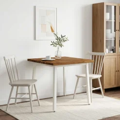 vidaXL 60 x 55 x 75 cm Massief Acaciahout Natuurlijk en Wit