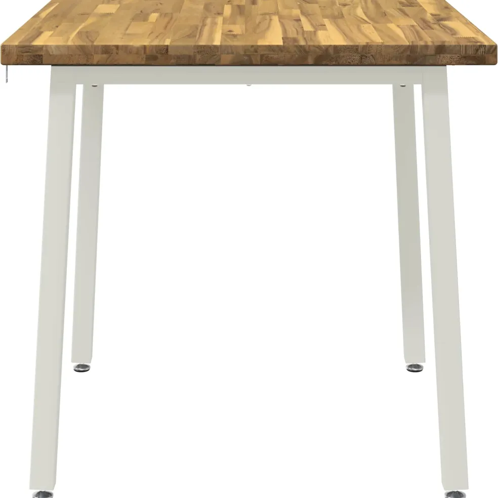 vidaXL 60 x 55 x 75 cm Massief Acaciahout Wit Rechthoekig