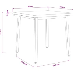 vidaXL 60 x 55 x 75 cm Massief Acaciahout Wit Rechthoekig