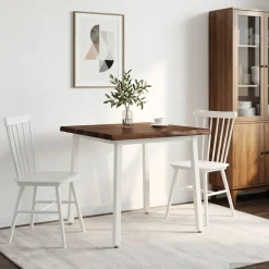 vidaXL 60 x 55 x 75 cm Massief Acaciahout Donkerbruin en Wit