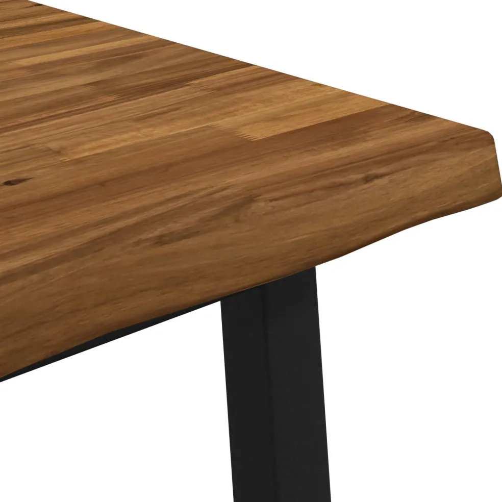 vidaXL 60 x 55 x 75 cm Massief Acaciahout Naturel en Zwart Rechthoekig
