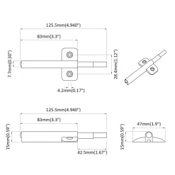 vidaXL Zachte Sluitdempers 2 st Grijs 125 x 47 x 15 mm PP