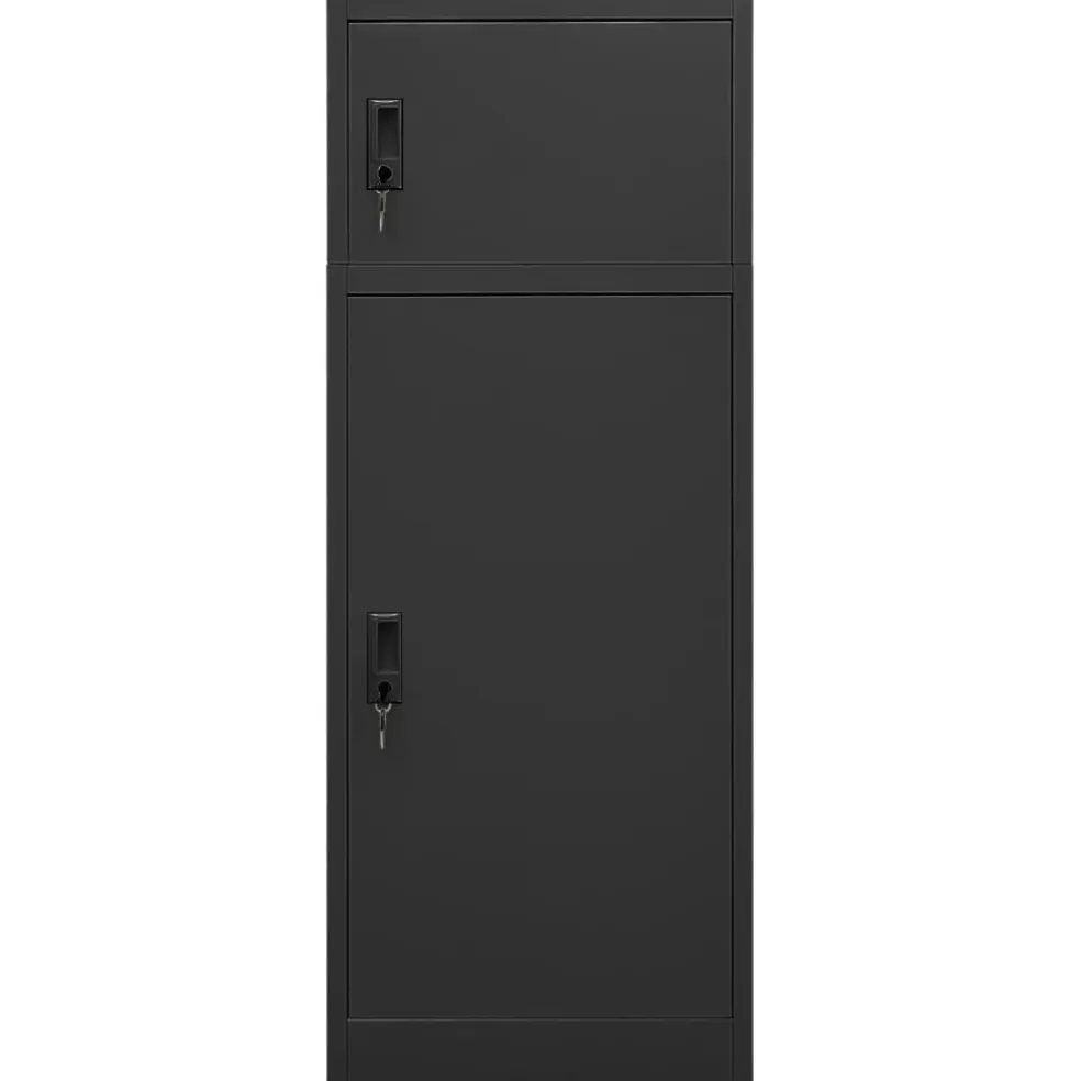 vidaXL Zadelkast 53x53x140 cm staal antracietkleurig