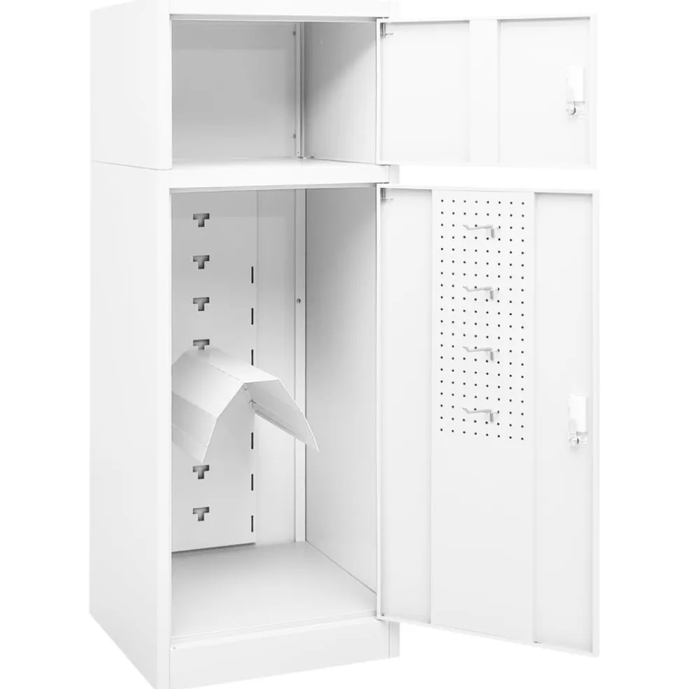 vidaXL Zadelkast 53x53x140 cm staal wit