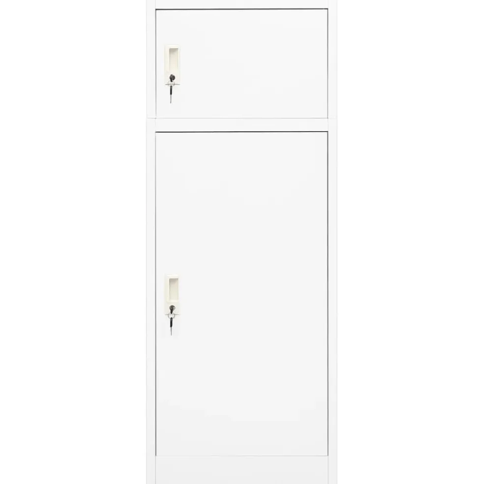 vidaXL Zadelkast 53x53x140 cm staal wit