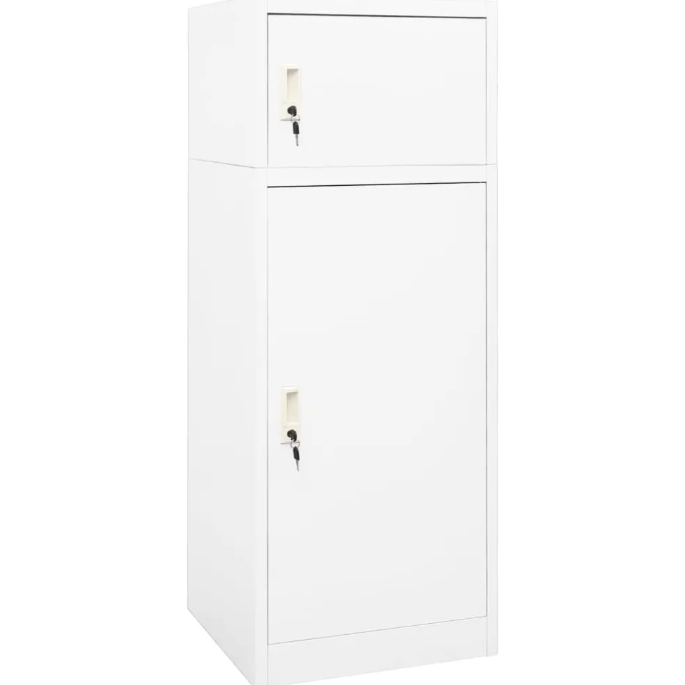 vidaXL Zadelkast 53x53x140 cm staal wit