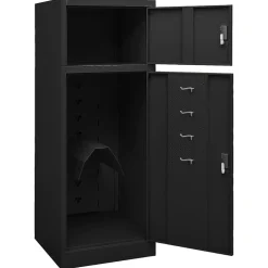 vidaXL Zadelkast 53x53x140 cm staal zwart