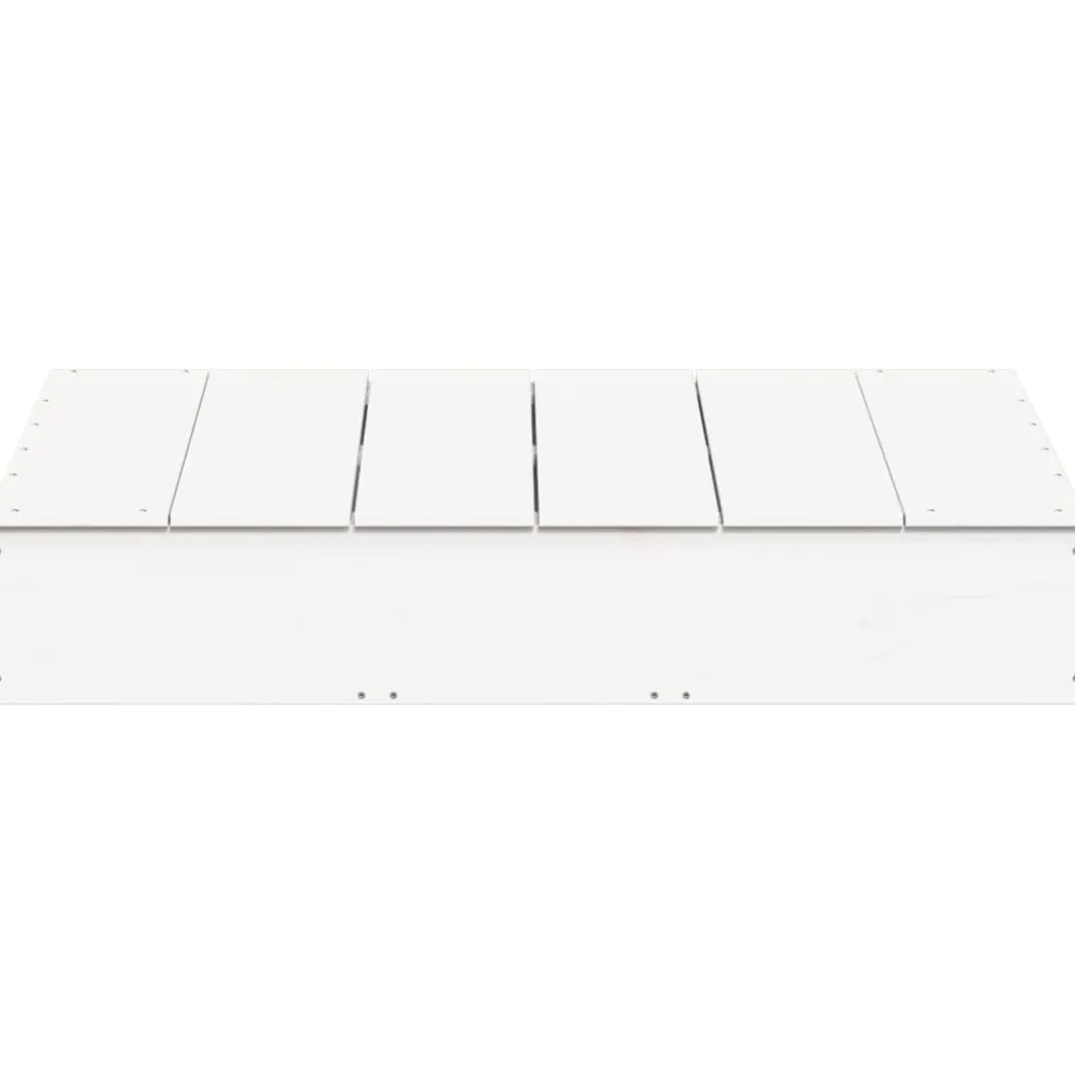 vidaXL Zandbak met deksel 111x111x19,5 cm massief grenenhout wit