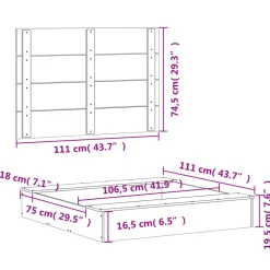 vidaXL Zandbak met deksel 111x111x19,5 cm massief grenenhout wit