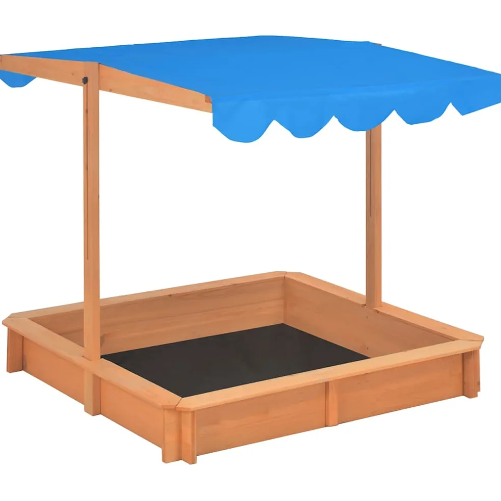 vidaXL Zandbak met verstelbaar dak 115x115x115 cm vurenhout