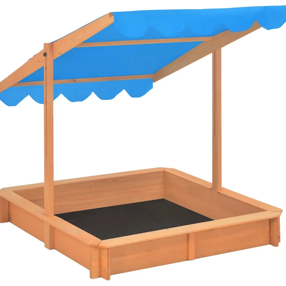 vidaXL Zandbak met verstelbaar dak 115x115x115 cm vurenhout