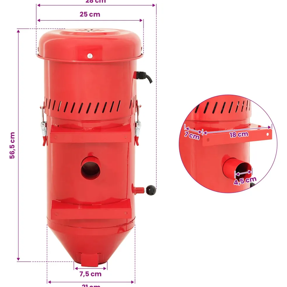 vidaXL Zandstraalstofzuiger 2 gallon Koudgewalst staal Rood
