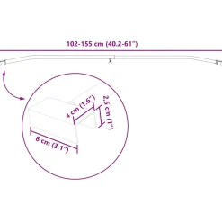 vidaXL Zeildoekbevestiging voor aanhangwagens 2 zilver 102-155 cm