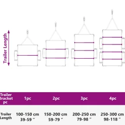 vidaXL Zeildoekbevestiging voor aanhangwagens 2 zilver 102-155 cm