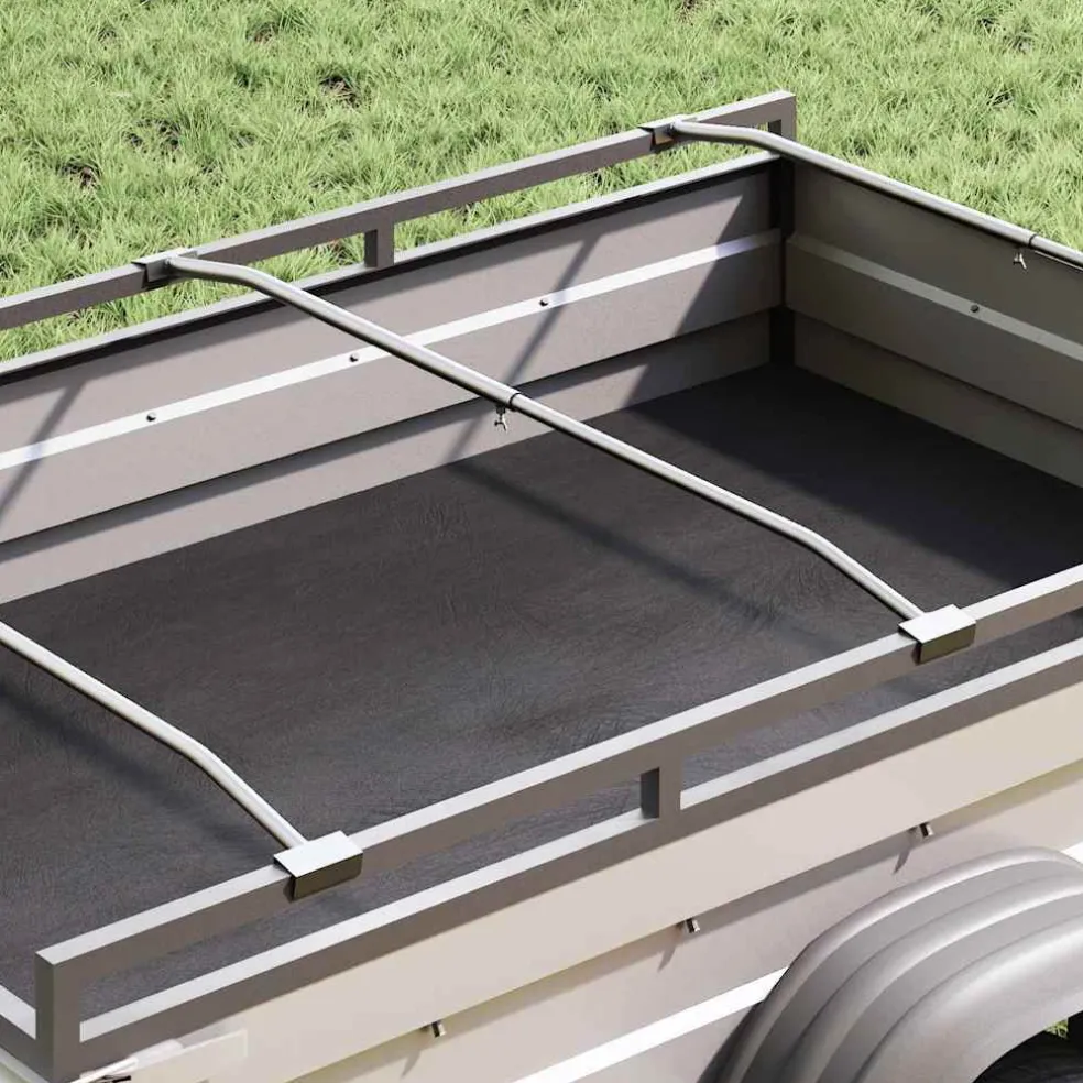 vidaXL Zeildoekbevestiging voor aanhangwagens 2 zilver 102-155 cm