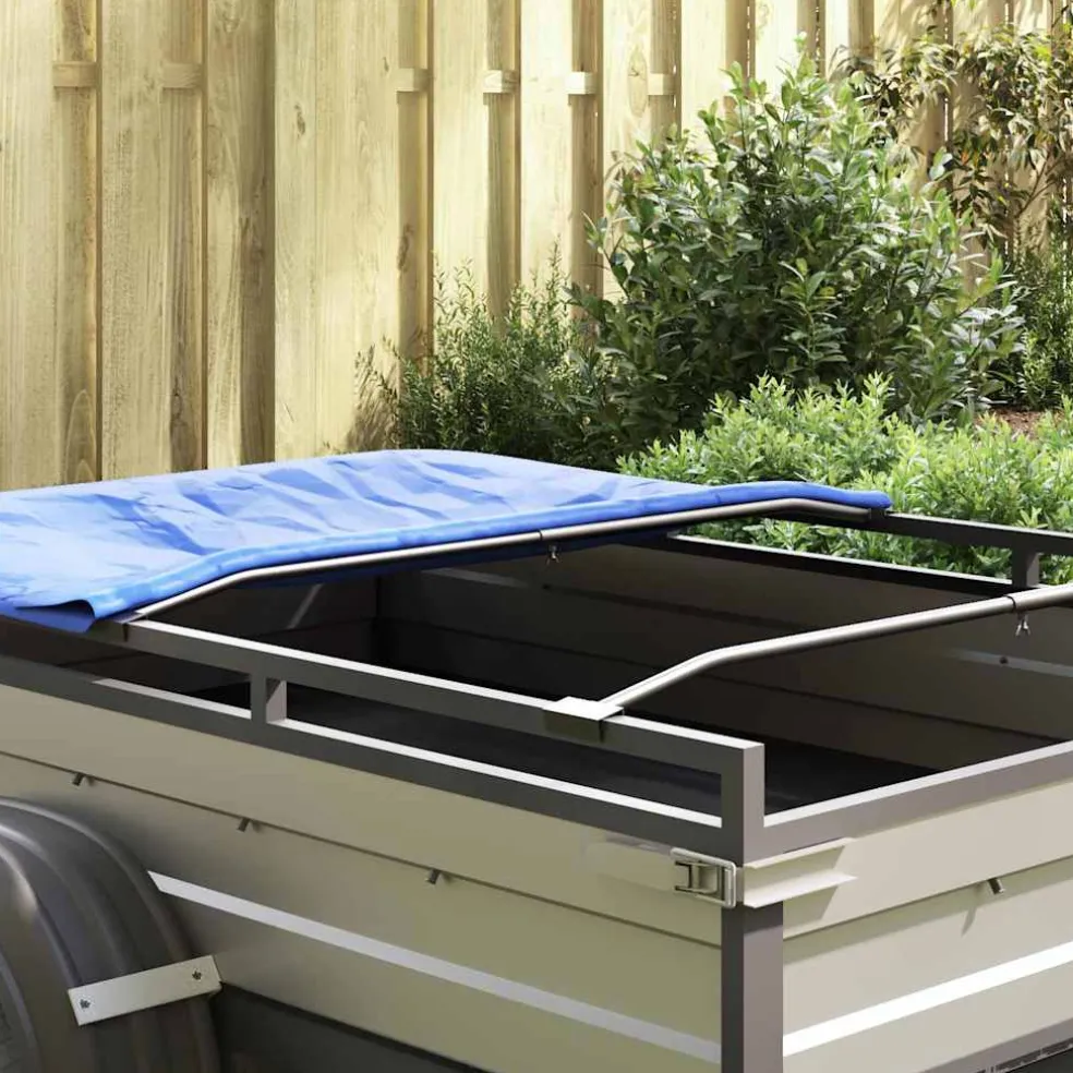 vidaXL Zeildoekbevestiging voor aanhangwagens 2 zilver 102-155 cm