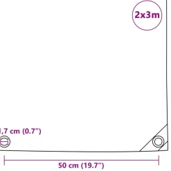 vidaXL Zeilen Grijs 2 x 3 m Canvas met PVC-coating