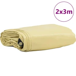 vidaXL Zeil 650g / m² Beige 2 x 3 m Canvas met PVC-coating