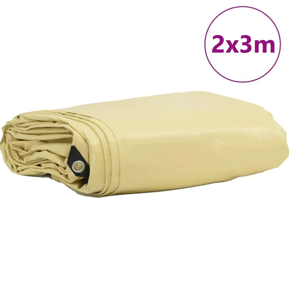 vidaXL Zeil 650g / m² Beige 2 x 3 m Canvas met PVC-coating