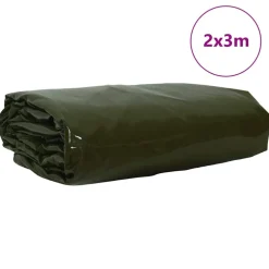 vidaXL Zeil 650g / m² Olijfgroen 2 x 3 m Canvas met PVC-coating
