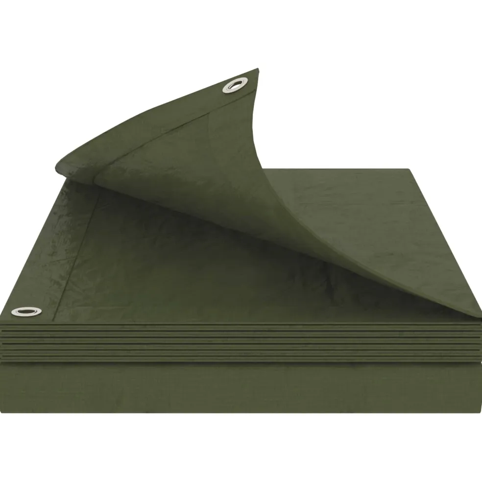 vidaXL Zeil met Oogjes Groen 2 x 3 m 90 gsm PE