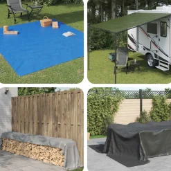 vidaXL Zeil met Oogjes Lichtgrijs 2 x 3 m 180 gsm PE