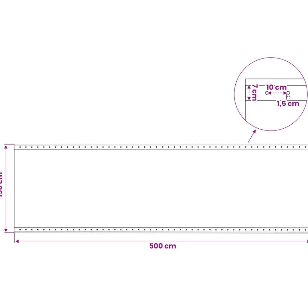 vidaXL Zeil met Oogjes 2 st Groen 1,5 x 5 m 260 gsm PE